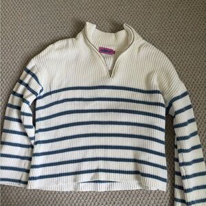 Edikted White Half-Zip Sweater